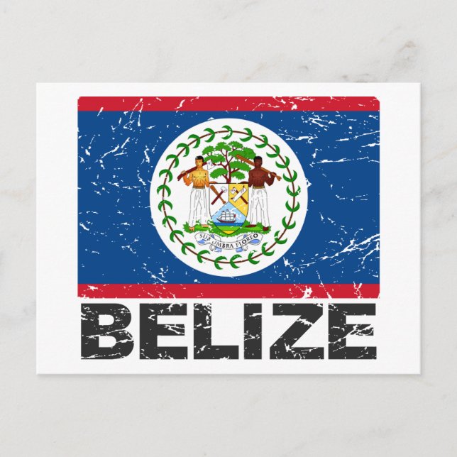 Postal Bandera de Belice Vintage (Anverso)