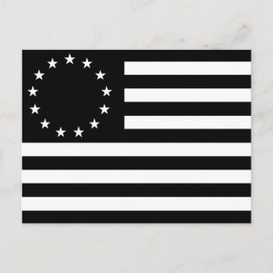 Postal Bandera de Betsy Ross, Arte de Línea Negra