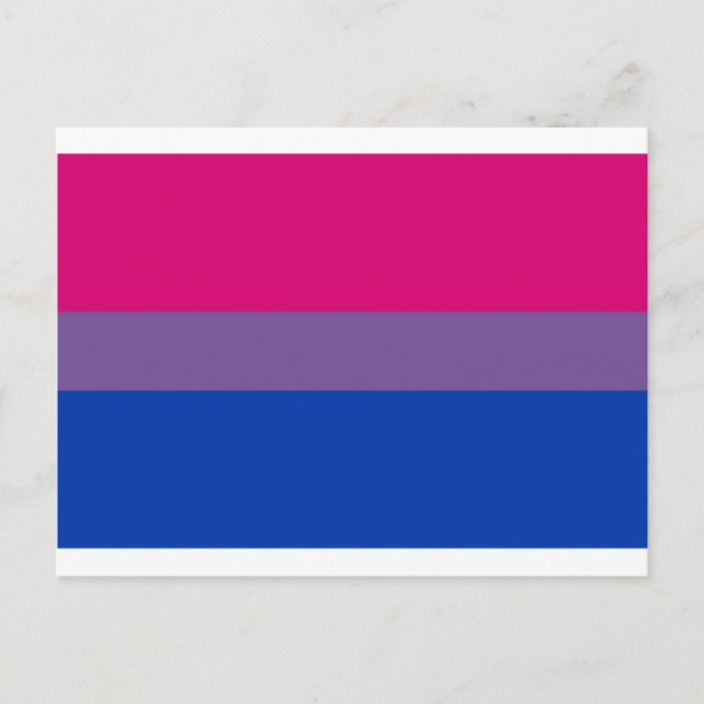 Postal Bandera De Bi Vuela Por Orgullo Bisexual (Anverso)