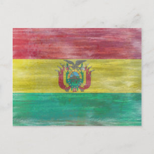 Postal Bandera de Bolivia angustiada