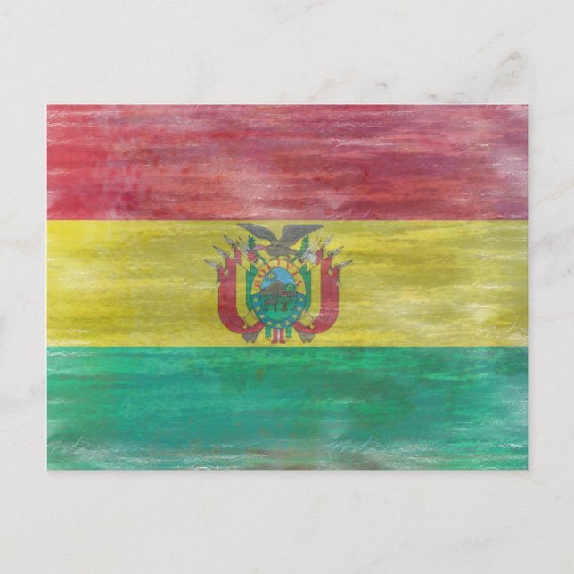 Postal Bandera de Bolivia angustiada (Anverso)