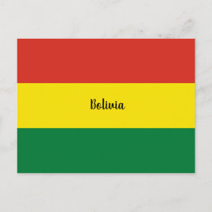 Postal Bandera de Bolivia, etiquetada