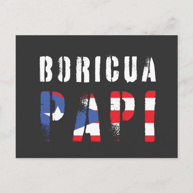 Postal Bandera de Boricua Papi (Anverso)