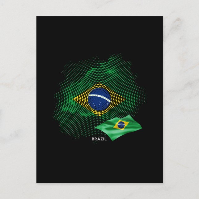 Postal bandera de Brasil (Anverso)