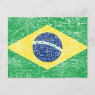 Postal bandera de brasil