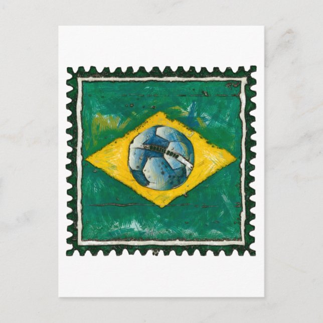 Postal Bandera de Brasil con sello tipo bola (Anverso)