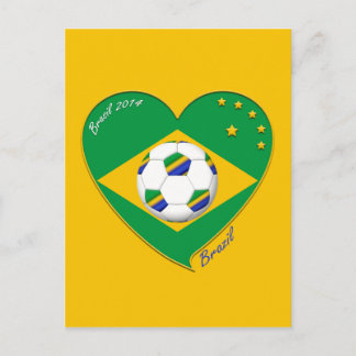 Postal Bandera de BRASIL FÚTBOL de campeones del mundo