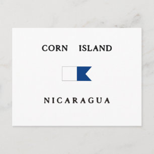 Postal Bandera de buceo alfa de Nicaragua Isla de Corn