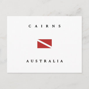 Postal Bandera de buceo de Cairns Australia Scuba