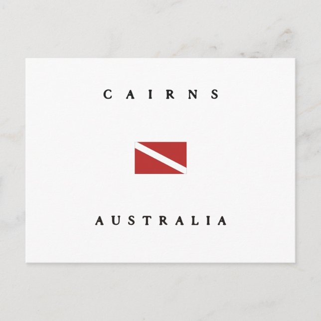 Postal Bandera de buceo de Cairns Australia Scuba (Anverso)