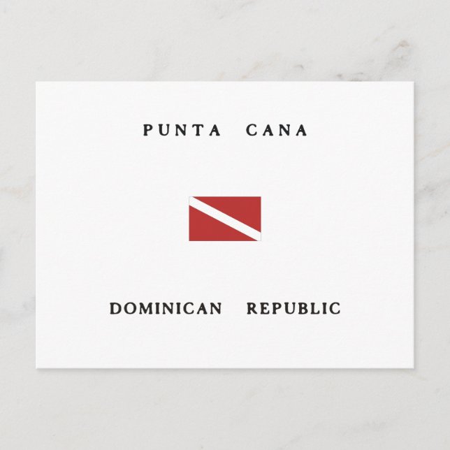 Postal Bandera de buceo de Punta Cana República Dominican (Anverso)