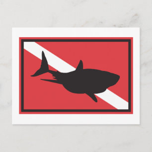 Postal Bandera de buceo de tiburones