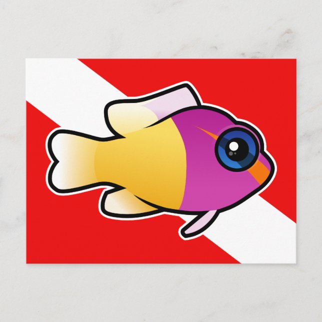 Postal Bandera de buceo real de Dottyback (Anverso)
