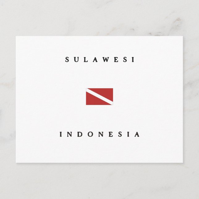 Postal Bandera de buceo Sulawesi Indonesia Scuba (Anverso)