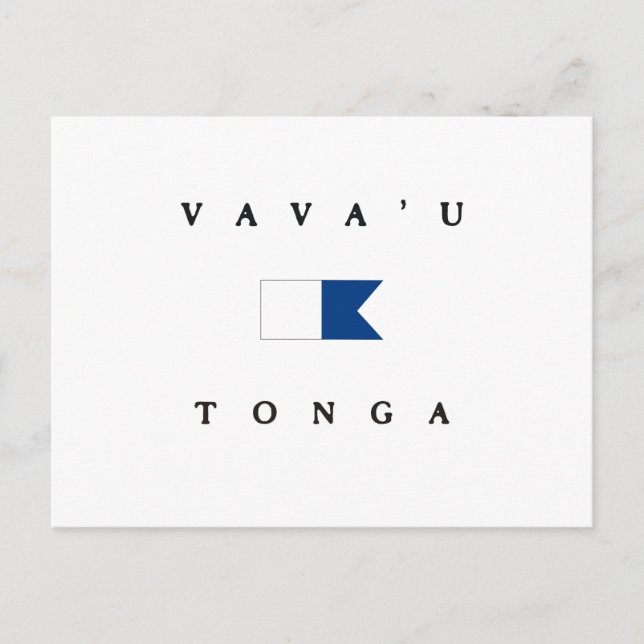 Postal Bandera de buceo Vava'u Tonga Alpha (Anverso)