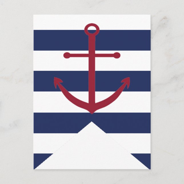 Postal Bandera de Bunting de Anclaje Baby Shower Nautical (Anverso)