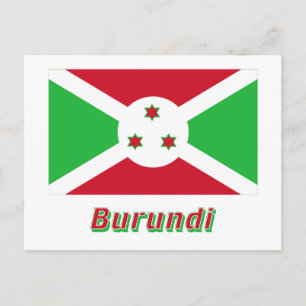 Postal Bandera de Burundi con nombre