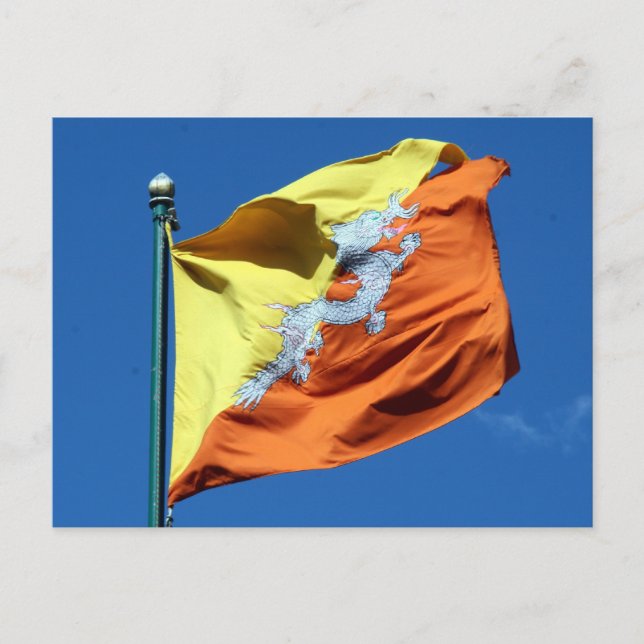 Postal bandera de Bután (Anverso)