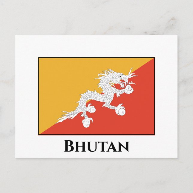 Postal Bandera de Bután (Anverso)