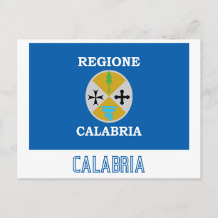 Postal Bandera de Calabria con nombre