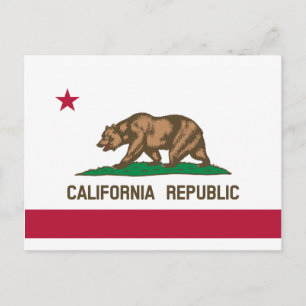 Postal Bandera de California