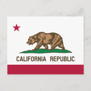 Postal Bandera de California