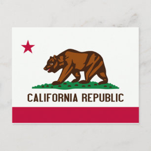 Postal Bandera de California