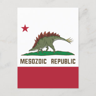 Postal Bandera de California de la República Mesozoica Es
