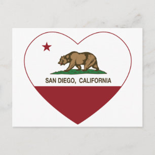 Postal bandera de california san diego heart