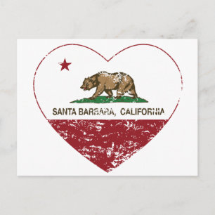 Postal bandera de california santa barbara corazón angust