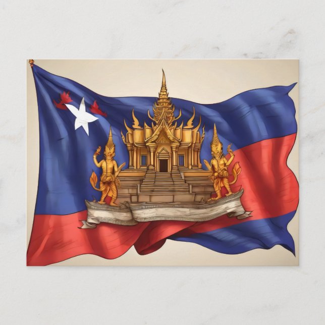 Postal bandera de camboya (Anverso)