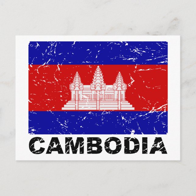 Postal Bandera de Camboya de época (Anverso)