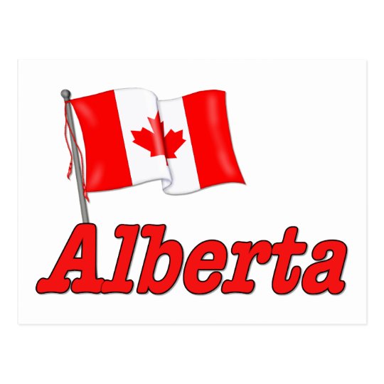 Postal Bandera de Canadá - Alberta