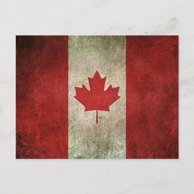 Postal Bandera de Canadá con problemas de cosecha (Anverso)