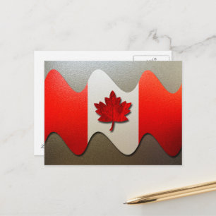 Postal Bandera de Canadá cromada por Shirley Taylor