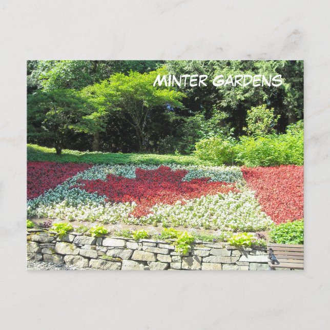 Postal Bandera de Canadá de flores (Anverso)