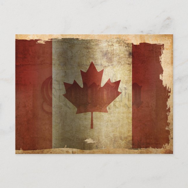 Postal Bandera de Canadá / Grunge (Anverso)