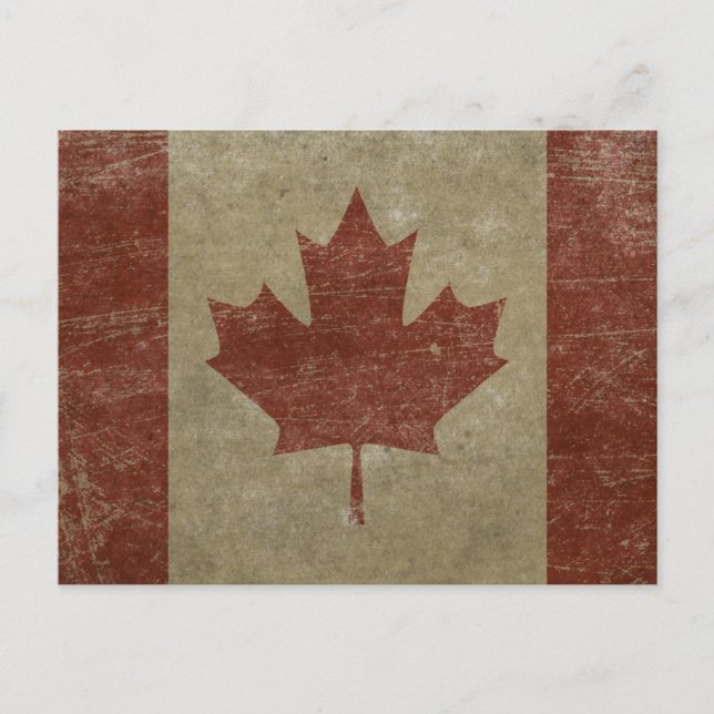 Postal Bandera de Canadá vintage (Anverso)