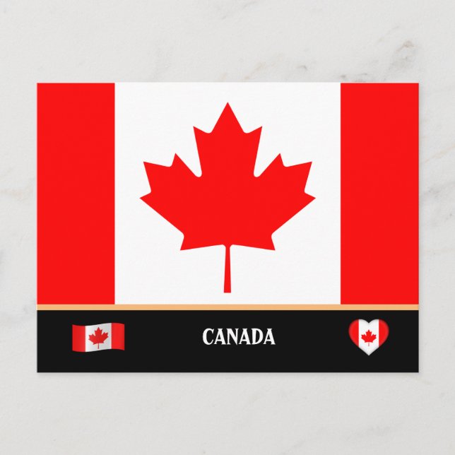 Postal Bandera de Canadá y viajes a Canadá / Canadá (Anverso)