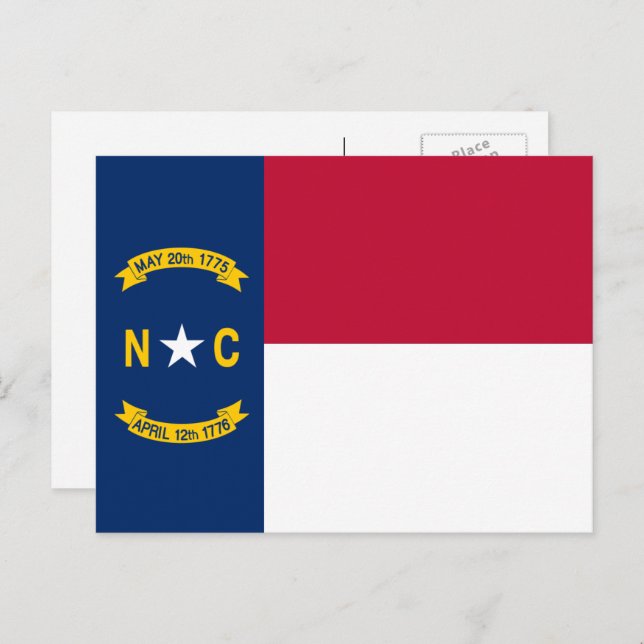 Postal Bandera de Carolina del Norte, Bandera de Carolina (Anverso / Reverso)