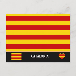 Postal Bandera de Cataluña & moda catalana - La Senyera