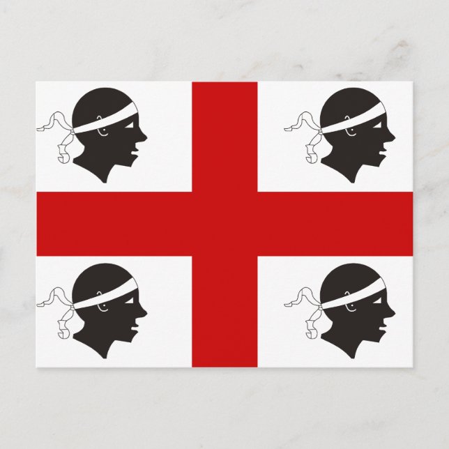 Postal Bandera de Cerdeña e Italia (Anverso)