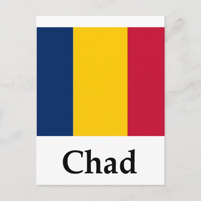 Postal Bandera De Chad Y Nombre (Anverso)