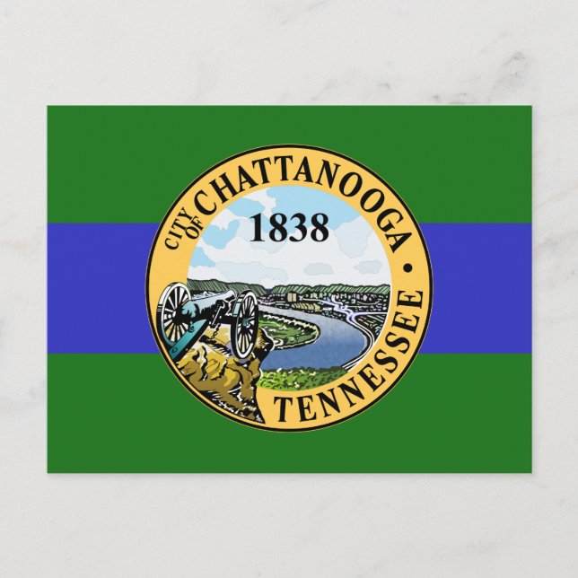 Postal Bandera de Chattanooga, Tennessee (Anverso)