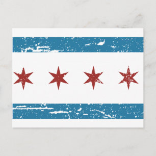 Postal Bandera de CHICAGO de época