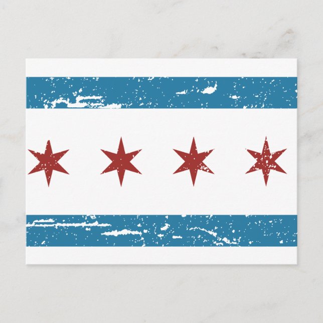 Postal Bandera de CHICAGO de época (Anverso)