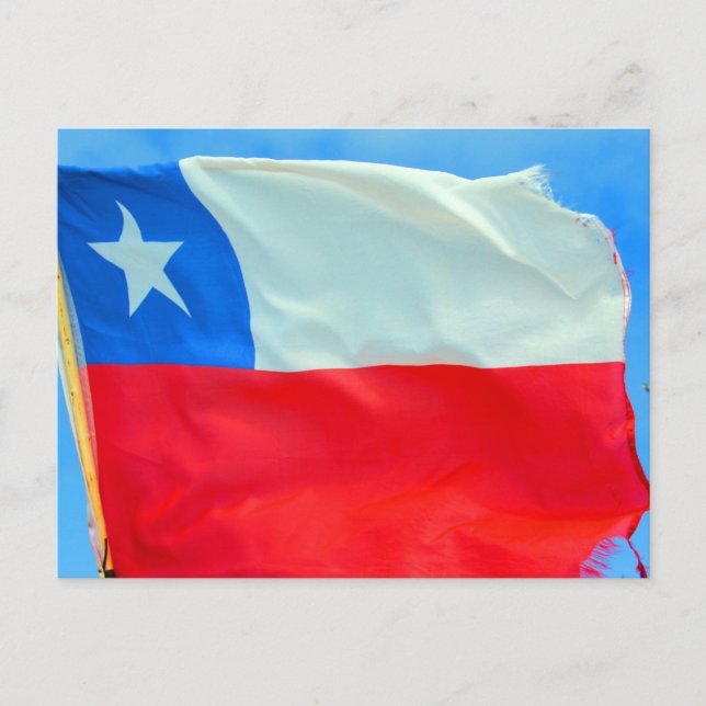 Postal bandera de chile (Anverso)