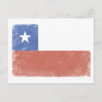 Postal Bandera de Chile angustiada
