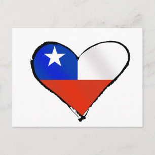 Postal Bandera de Chile Te Amo Chile Amor y Orgullo Chile