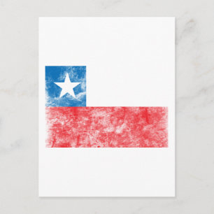 Postal Bandera de Chile vintage